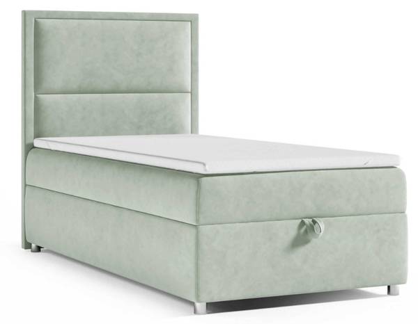 Boxspringbett IDIXK11LAE Hochglanz Grün - Breite: 90 cm