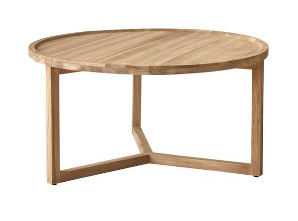 Couchtisch Ana Beige - Teakholz - 90 x 45 x 90 cm