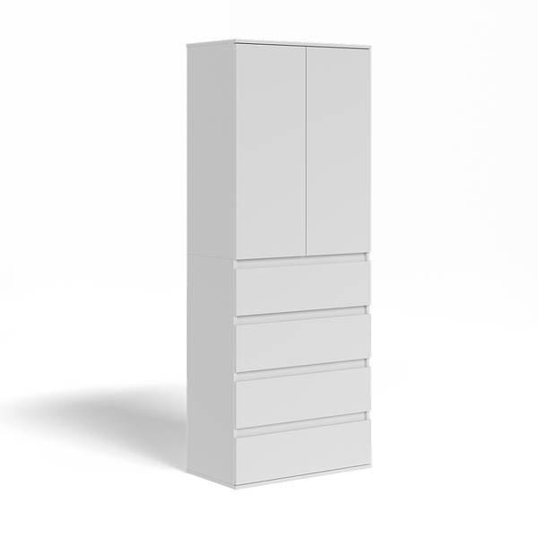 Kleiderschrank Claus 54736 Weiß - Holzwerkstoff - 74 x 192 x 40 cm