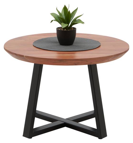 Couchtisch SAFAGA Beige - Schwarz - Metall - Holz teilmassiv - 70 x 45 x 70 cm