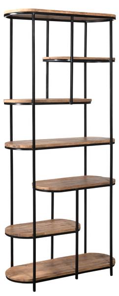 Schrank Brix Schwarz - Stein - 84 x 190 x 35 cm