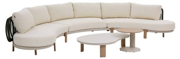 Gartenmöbelgarnitur MYLORE Beige - Kunststoff - 105 x 75 x 420 cm