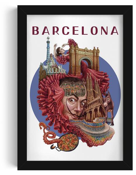 Bild Barcelona Sagrada Familia Schwarz - 20 x 30 cm