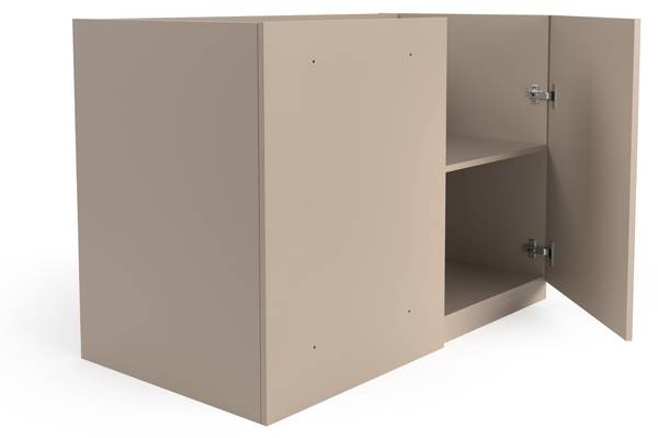 Küchenunterschrank Modul N7 Grau - Holzwerkstoff - 130 x 91 x 70 cm