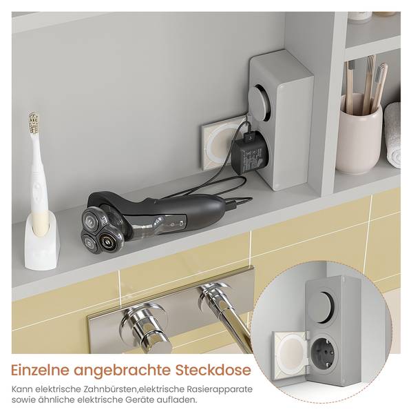 Spiegelschrank NIMES Silber - Glas - 70 x 60 x 13 cm