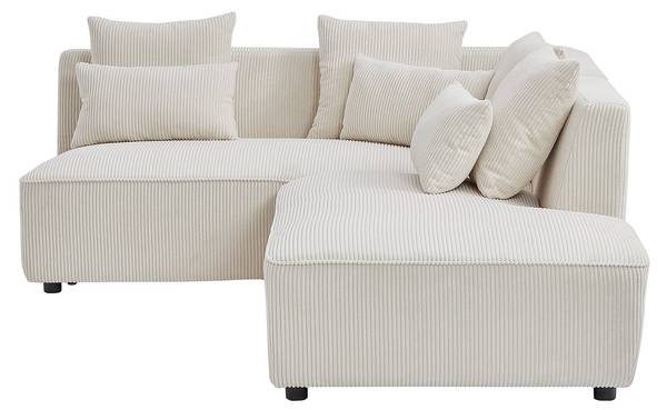 Sofa ohne Schlafmöglichkeit MECODI Beige - Textil - 185 x 71 x 231 cm