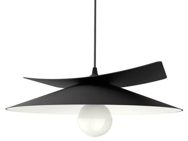 Pendelleuchte Miller Schwarz - Weiß - Metall - 34 x 9 x 34 cm