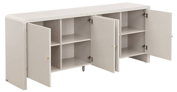 Sideboard MIRENALO Beige - Holz teilmassiv - 180 x 75 x 40 cm