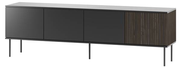TV-Lowboard Notte Schwarz - Holzwerkstoff - 182 x 57 x 39 cm