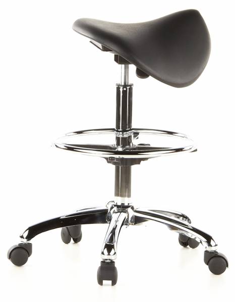 Sattelhocker TOP WORK 13 Schwarz - Flachgewebe - 62 x 85 x 62 cm