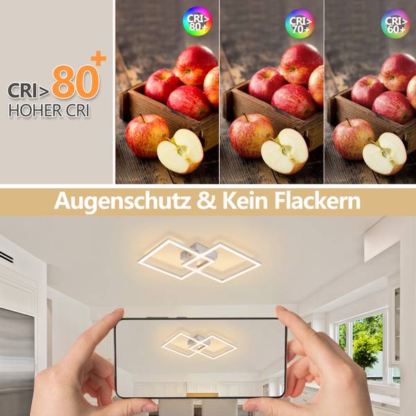 LED Pendelleuchte Cage Ⅲ Silber - Kunststoff - 40 x 7 x 40 cm