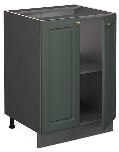 Küchenunterschrank Fame-Line 37987 Anthrazit - Grün - Eiche Landhaus Dekor - Breite: 60 cm