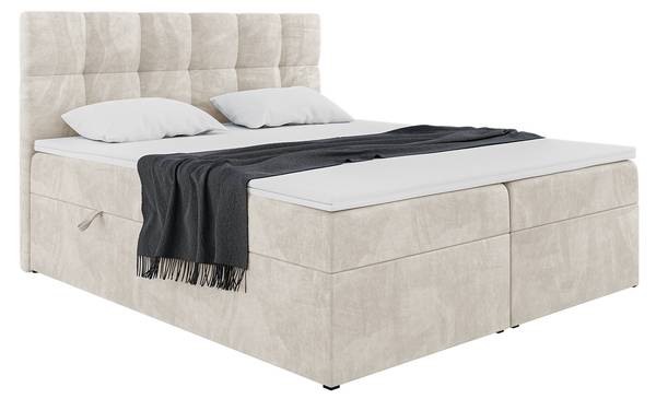 Boxspringbett Raco Creme - H3 - Liegefläche Breite: 180 cm