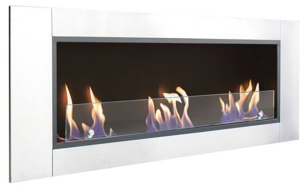 Bioethanol-Kamin HECATE Grau - Metall - 150 x 54 x 19 cm