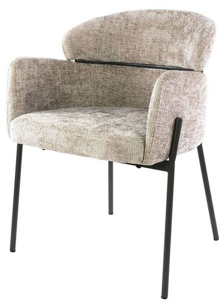 Eetkamerstoel Curva bruin - textiel - 62 x 80 x 61 cm