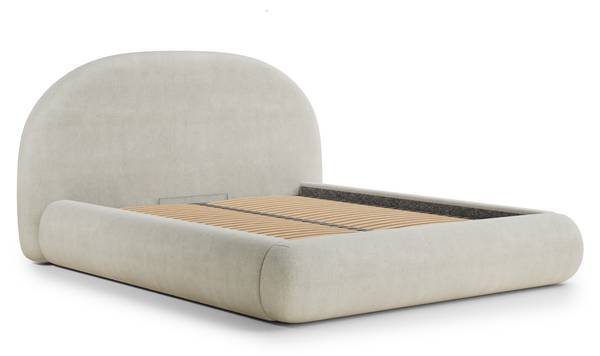 Lit Maumere Crème - Largeur de la surface de couchage : 160 cm