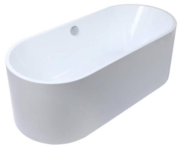 Freistehende Badewanne KATOUCHA Weiß - Naturfaser - 75 x 58 x 170 cm