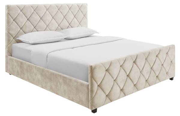 Boxbett ELYSIUM Beige - Samt - 155 x 125 x 220 cm