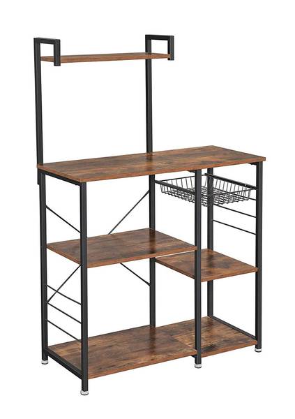 Küchenregal Aufbewahrungsregal Braun - Holzwerkstoff - 40 x 132 x 90 cm