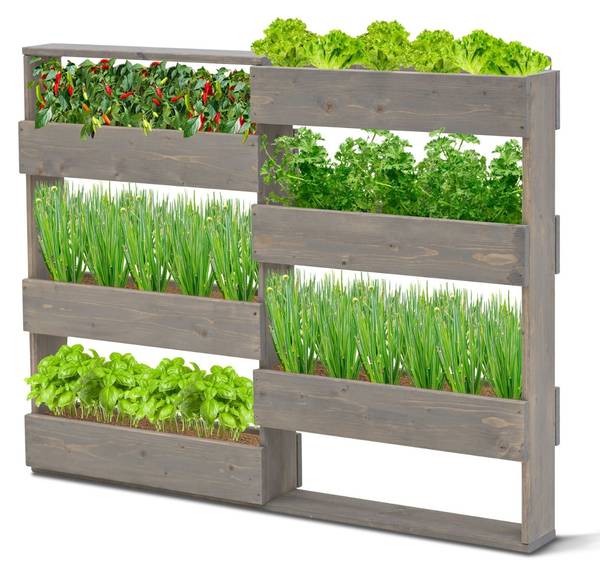 Vertikalbeet RIGA Grau - Holzwerkstoff - 110 x 93 x 18 cm