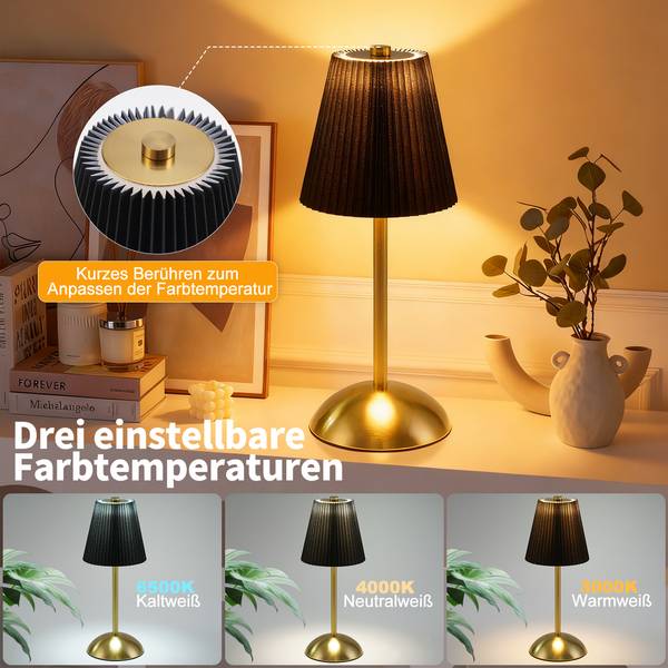 LED Tischlampe nrht 2-tlg. Schwarz