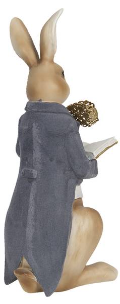 Beeld Konijn DekoEaster-Axel bruin - kunststof - 13 x 40 x 15 cm