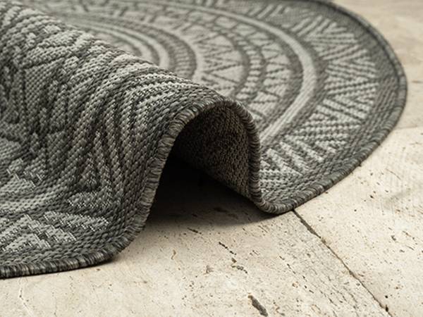 Outdoorteppich Mistra D Anthrazit - 120 x 120 cm