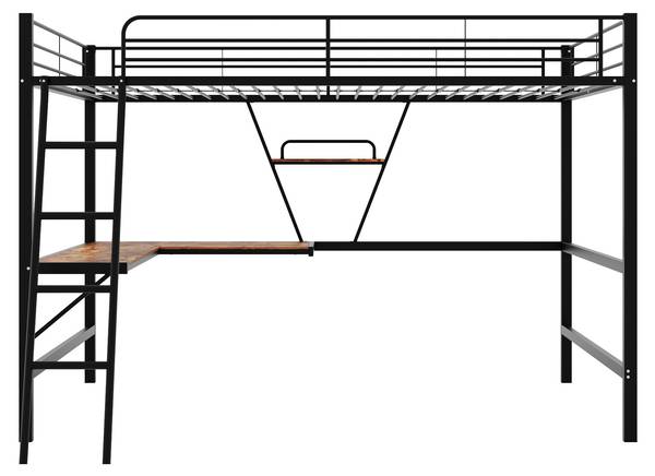 Hochbett-O2218 Schwarz - Metall - 149 x 181 x 205 cm