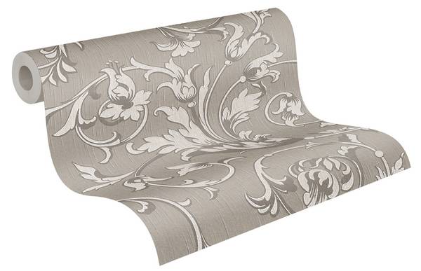Vliestapete 4102 floral Struktur Design Beige - Grau