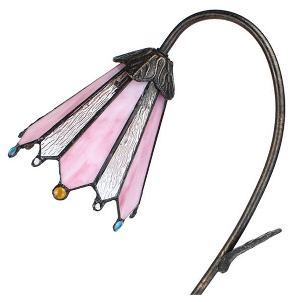 Tiffany Tischlampe Lenka Braun - Kunststoff - 17 x 48 x 30 cm