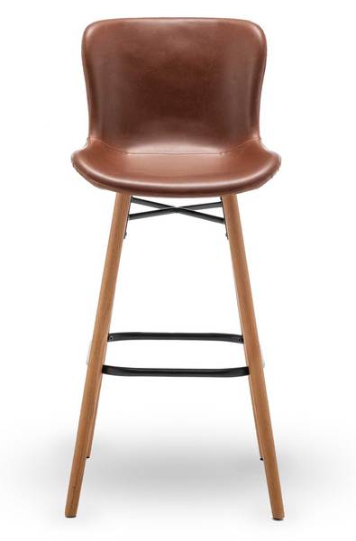 Barstühle LOFT 2er Set Braun - Kunstleder - 46 x 105 x 51 cm
