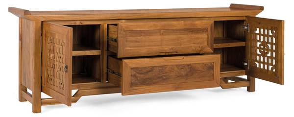 TV-Schrank 2338 Braun - Massivholz - 42 x 60 x 180 cm