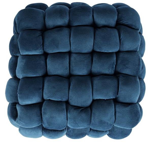 Hocker ESMEA Blau - Textil - 38 x 43 x 38 cm
