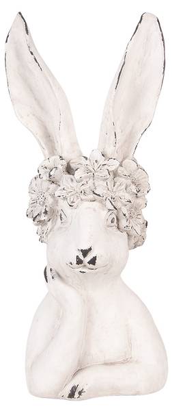 Dekorationsfigur Kaninchen 54466 Weiß - Kunststoff - 17 x 45 x 20 cm