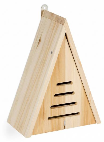 Marienkäferhaus dreieckig Braun - Holzwerkstoff - 21 x 28 x 12 cm