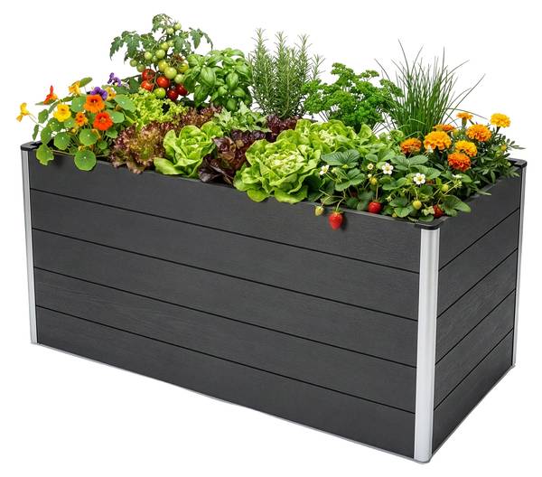 Hochbeet Kasos Grau - Holzverbundwerkstoff - 150 x 75 x 70 cm