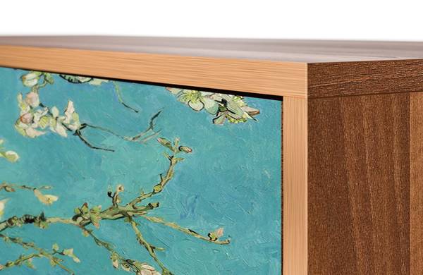 Sideboard S3 Walnuss Blau - Holzwerkstoff - 115 x 84 x 41 cm