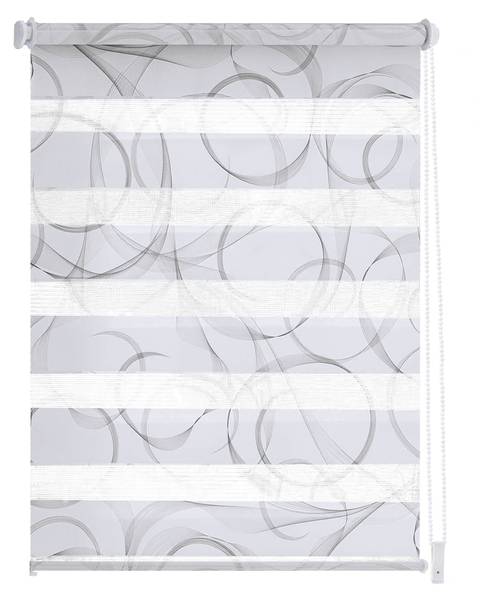 Doppelrollo Klemmfix Grau - Weiß - 85 x 150 cm