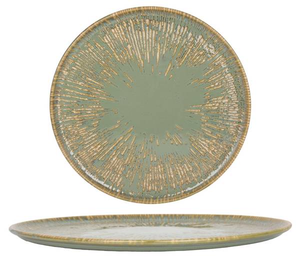 Assiette à Pizza Sage Snell 2 él. Vert - Porcelaine - 32 x 2 x 32 cm