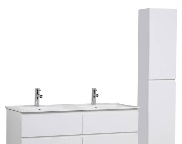 Badmöbel-Set SORRENTO 2-teilig Weiß - Holzwerkstoff - 120 x 44 x 45 cm