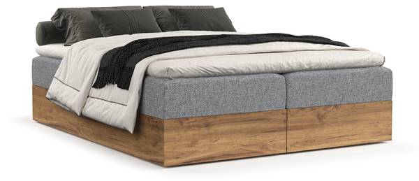 Boxspringbett Faro Grau - Liegefläche Breite: 180 cm