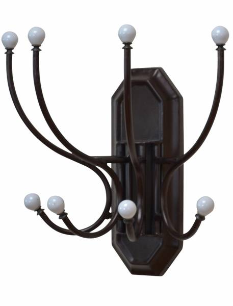 Wandgarderobe Nostalgie-Stil Braun - Steingut - 37 x 38 x 20 cm