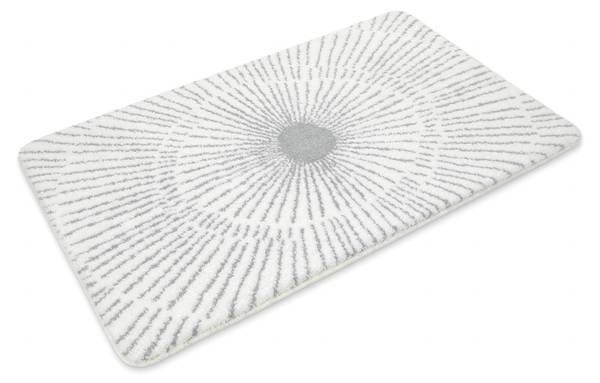 Badteppich Jasbeer Grau - Weiß - Polyester - 55 x 2 x 65 cm
