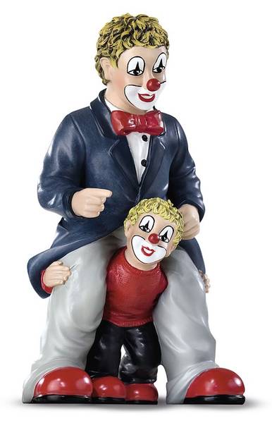 Figur Das Gute Versteck Clown Blau - Grau - Rot - Weiß - Kunststoff - 10 x 15 x 10 cm