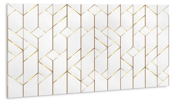 Selbstklebendes Wandpaneel Linien Gold - Polyester PVC - 100 x 50 x 0 cm