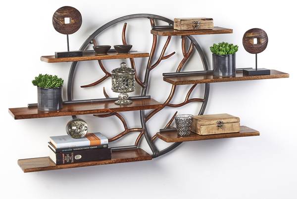 Wandregal EDEN Braun - Massivholz - 18 x 81 x 115 cm