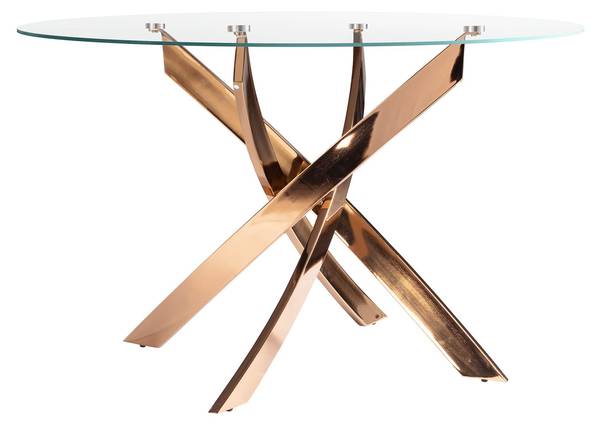 Esstisch 1169 Pink - Klarglas - Sicherheitsglas - 130 x 75 x 130 cm