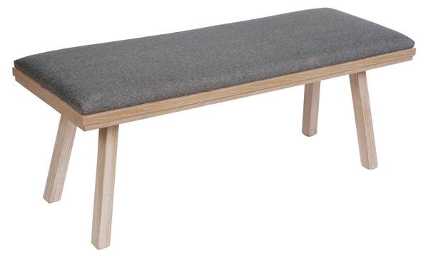 Sitzbank gepolstert Die Zeitlose Grau - Eiche Hell