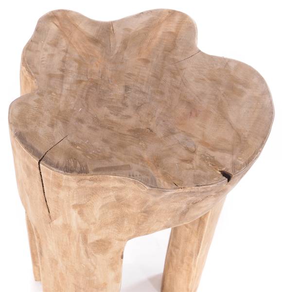 Hocker LOG Braun - Massivholz - 29 x 41 x 29 cm