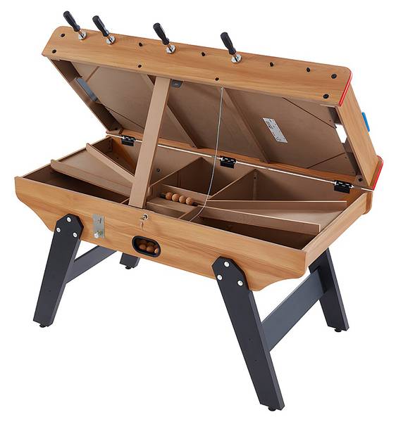 Tischfußball HENRY Beige - Holz teilmassiv - 78 x 96 x 153 cm